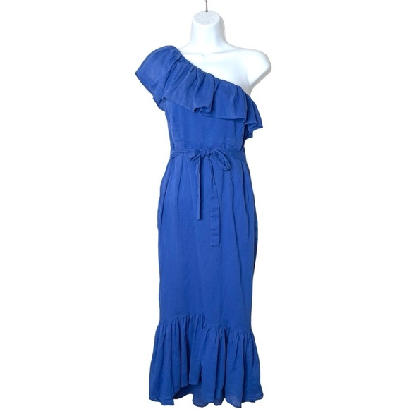 Rue Stiic Westcott One Shoulder Midi Dress Dazzling Blue - Picture 4 of 16